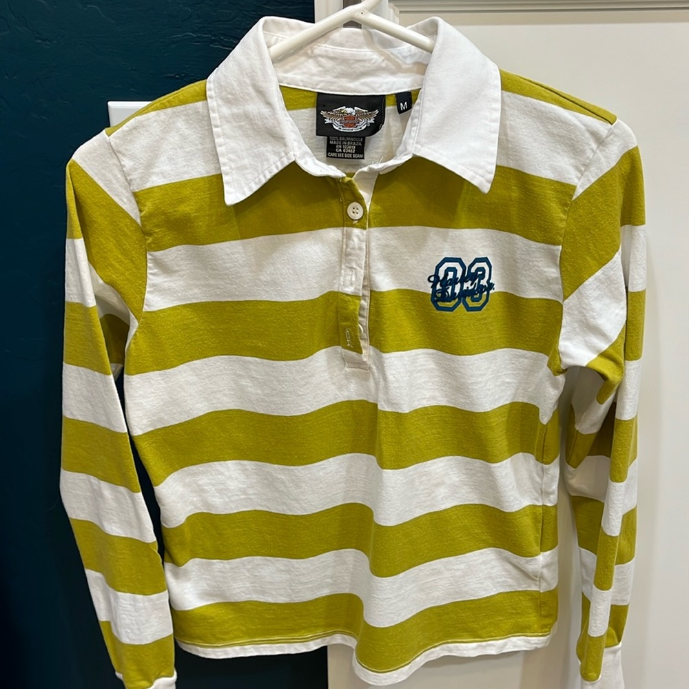 Harley Davidson rugby style long sleeve T shirt